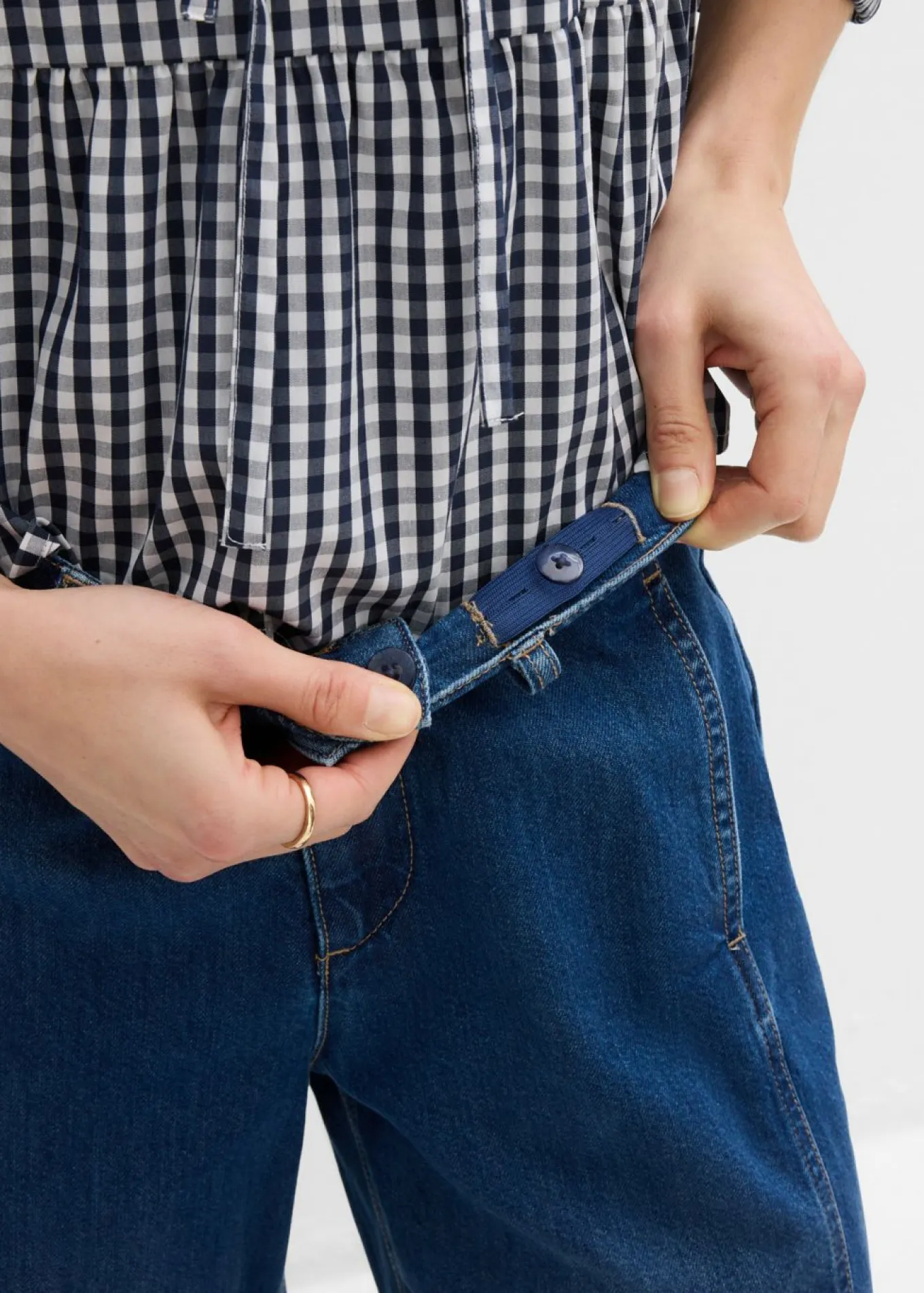 Vaqueros barrel, mid waist