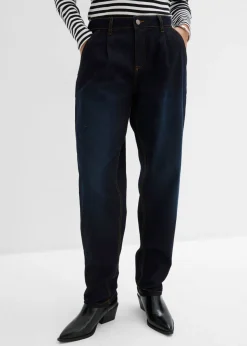 Vaqueros barrel, mid waist, elástico