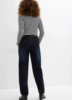 Vaqueros barrel, mid waist, elástico