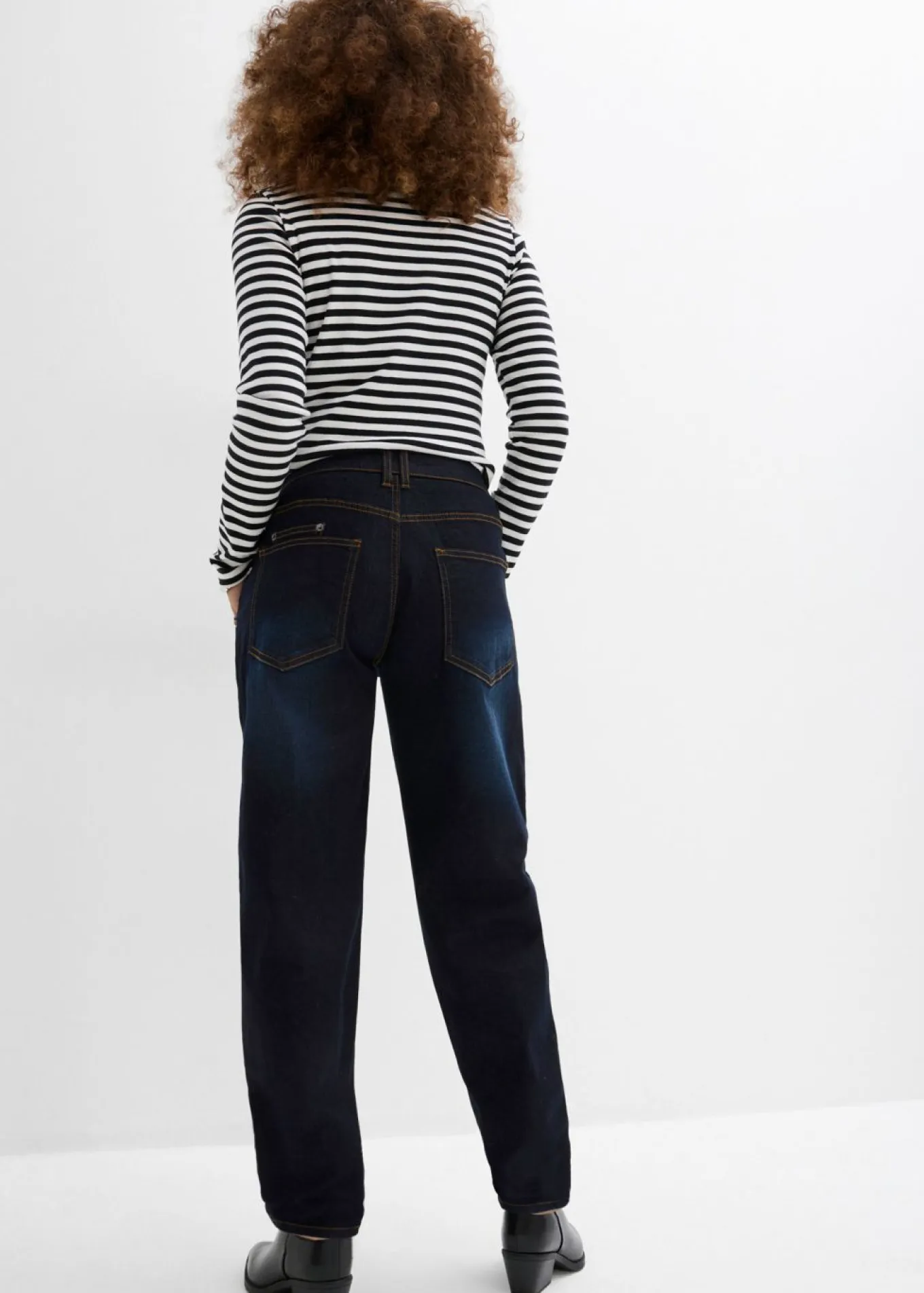 Vaqueros barrel, mid waist, elástico