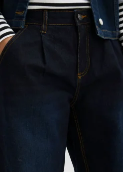 Vaqueros barrel, mid waist, elástico