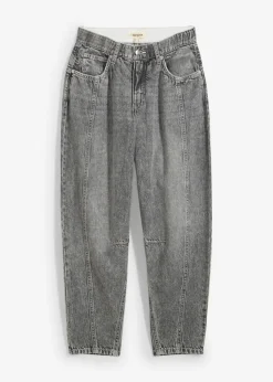 Vaqueros barrel, mid waist, low stretch, cropped