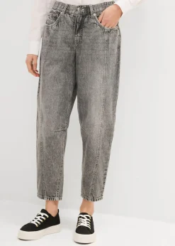 Vaqueros barrel, mid waist, low stretch, cropped