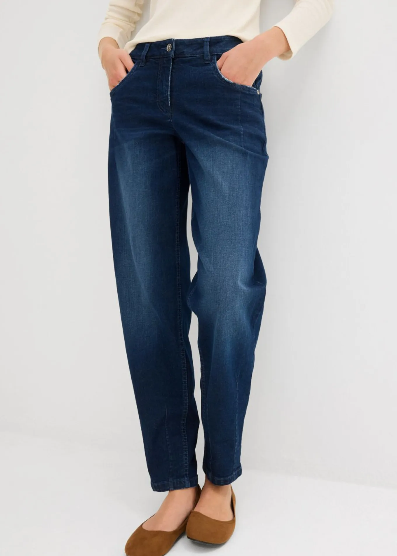 Vaqueros barrel, mid waist