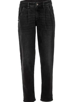 Vaqueros barrel, mid waist, elástico