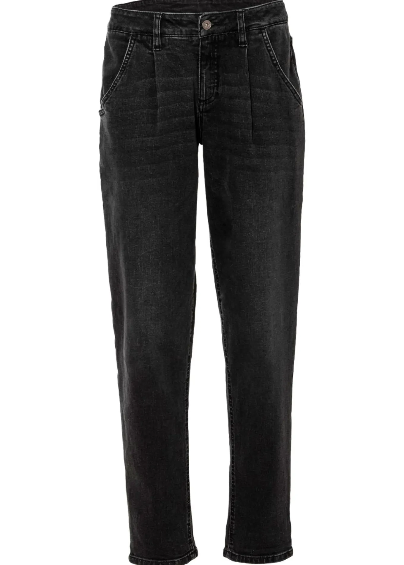 Vaqueros barrel, mid waist, elástico