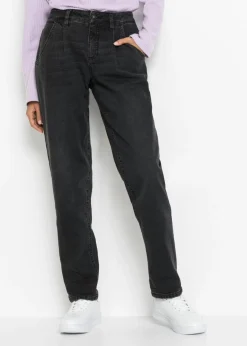 Vaqueros barrel, mid waist, elástico