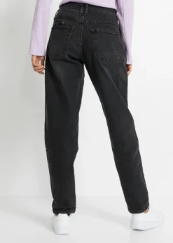 Vaqueros barrel, mid waist, elástico