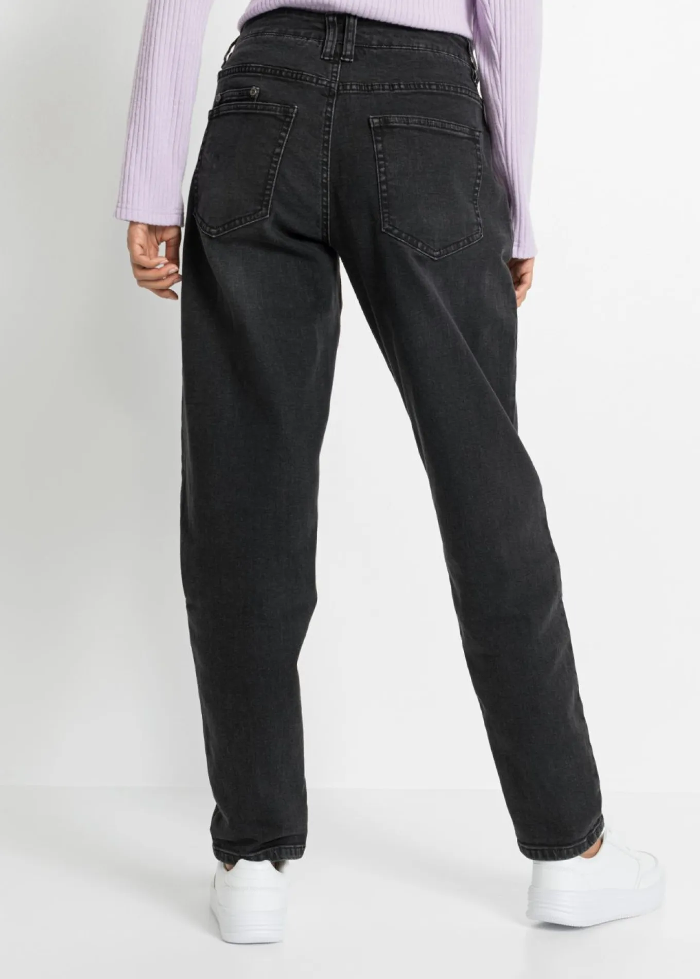 Vaqueros barrel, mid waist, elástico