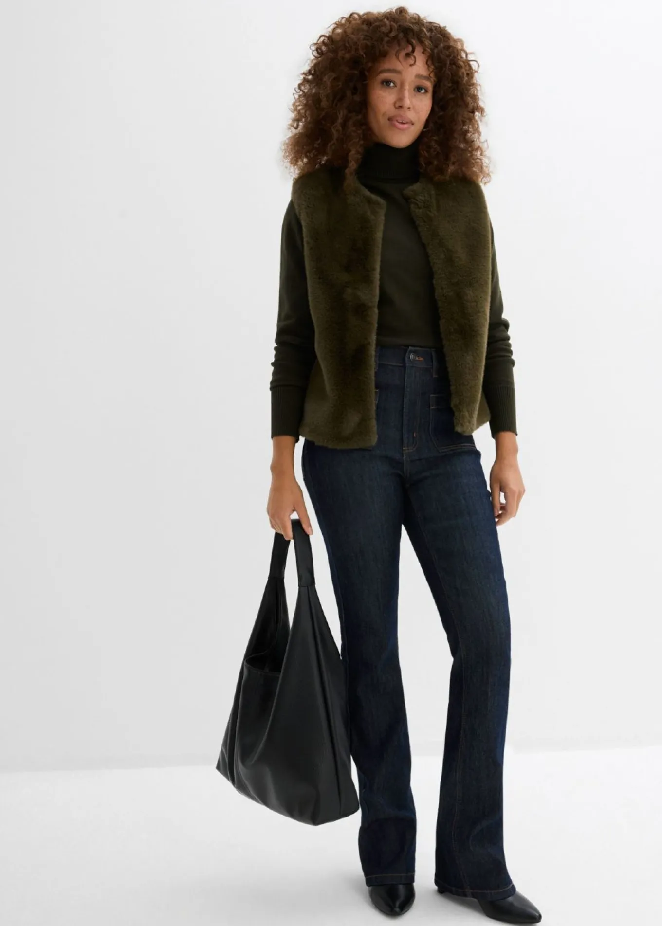 Vaqueros bootcut, high waist, cintura cómoda