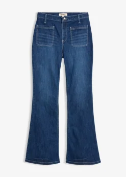 Vaqueros bootcut, high waist, largo completo y elásticos