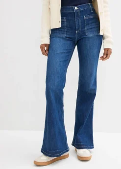 Vaqueros bootcut, high waist, largo completo y elásticos