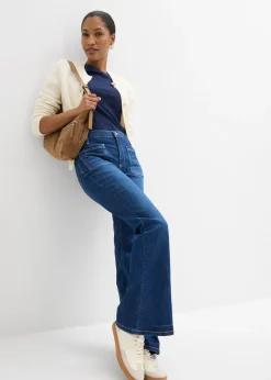 Vaqueros bootcut, high waist, largo completo y elásticos