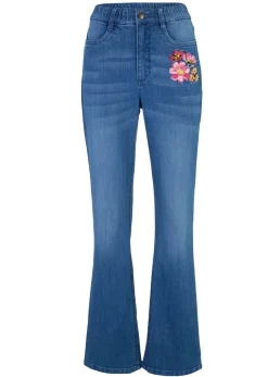 Vaqueros bootcut, high waist, cintura cómoda