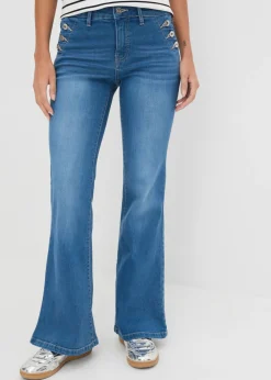 Vaqueros bootcut, mid waist, de algodón orgánico