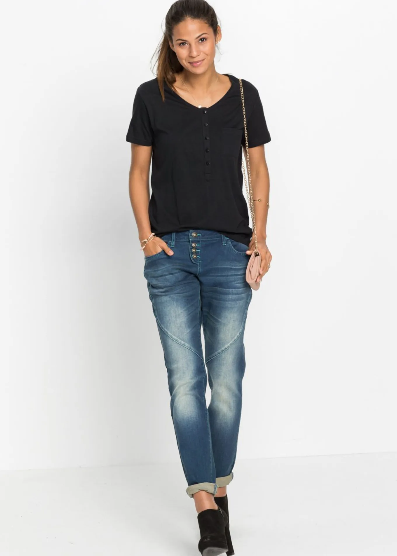 Vaqueros boyfriend, low waist, stretch