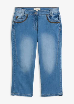 Vaqueros capri con corte ajustado y talle medio