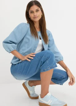 Vaqueros capri con corte ajustado y talle medio