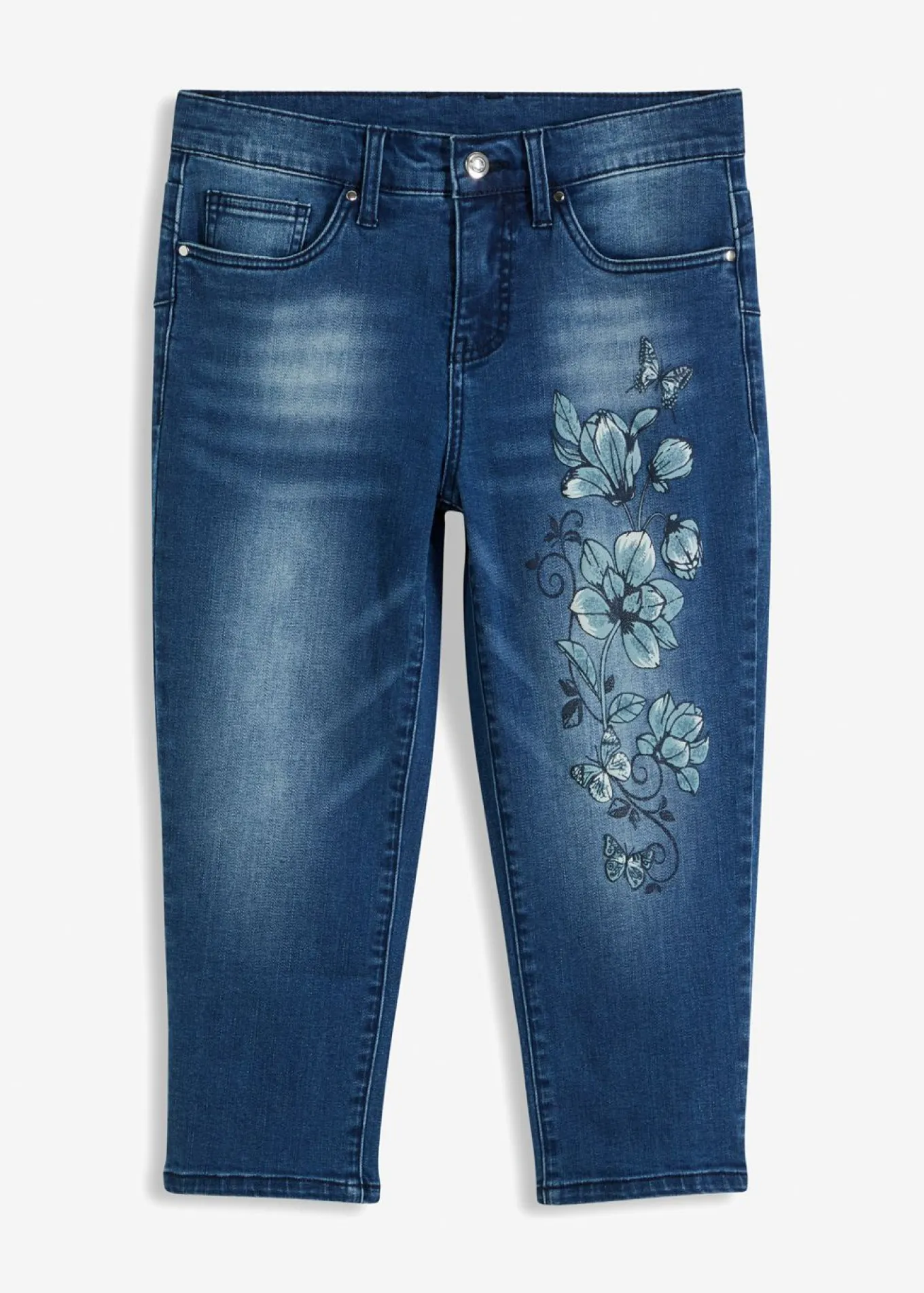 Vaqueros capri con estampado de mariposas