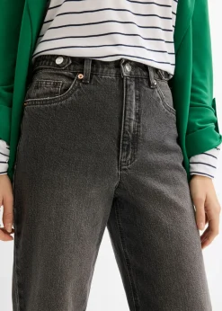 Vaqueros capri de talle alto con corte mom