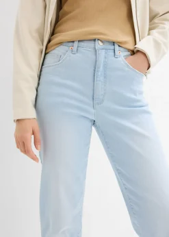 Vaqueros capri de talle alto con corte mom
