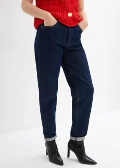 Vaqueros capri de talle alto con corte mom