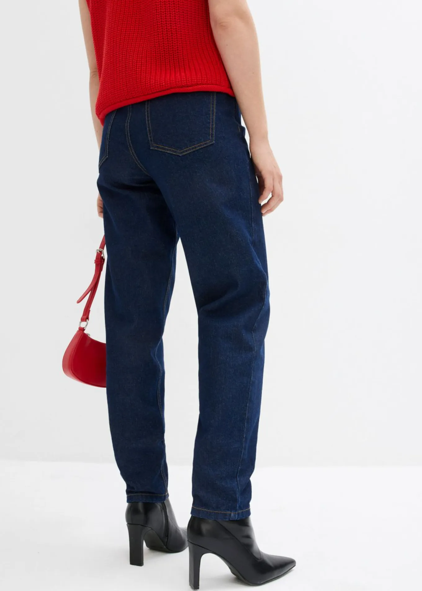 Vaqueros capri de talle alto con corte mom
