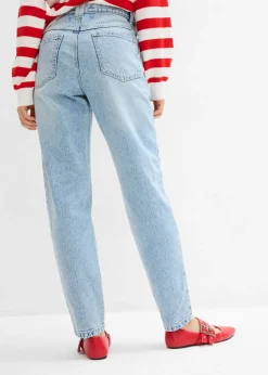Vaqueros capri de talle alto con corte mom