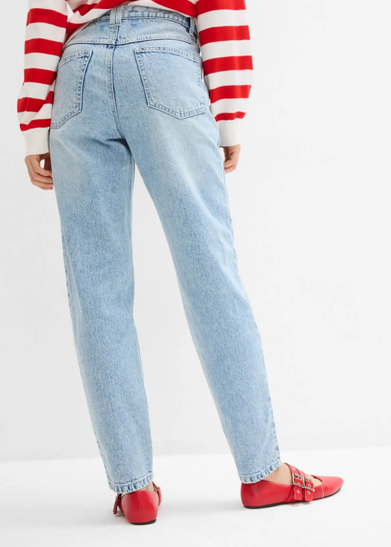 Vaqueros capri de talle alto con corte mom