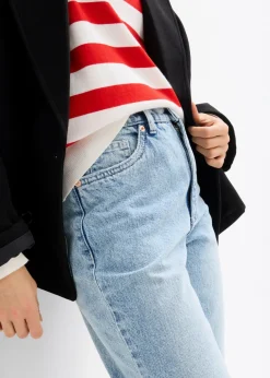Vaqueros capri de talle alto con corte mom