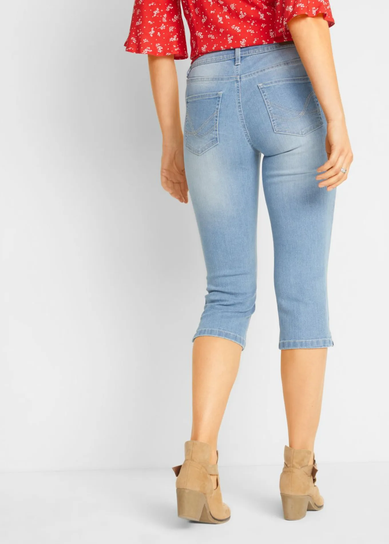 Vaqueros capri elásticos, cómodos, 2 unidades