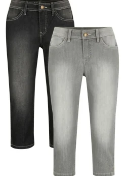Vaqueros capri elásticos, cómodos, 2 unidades