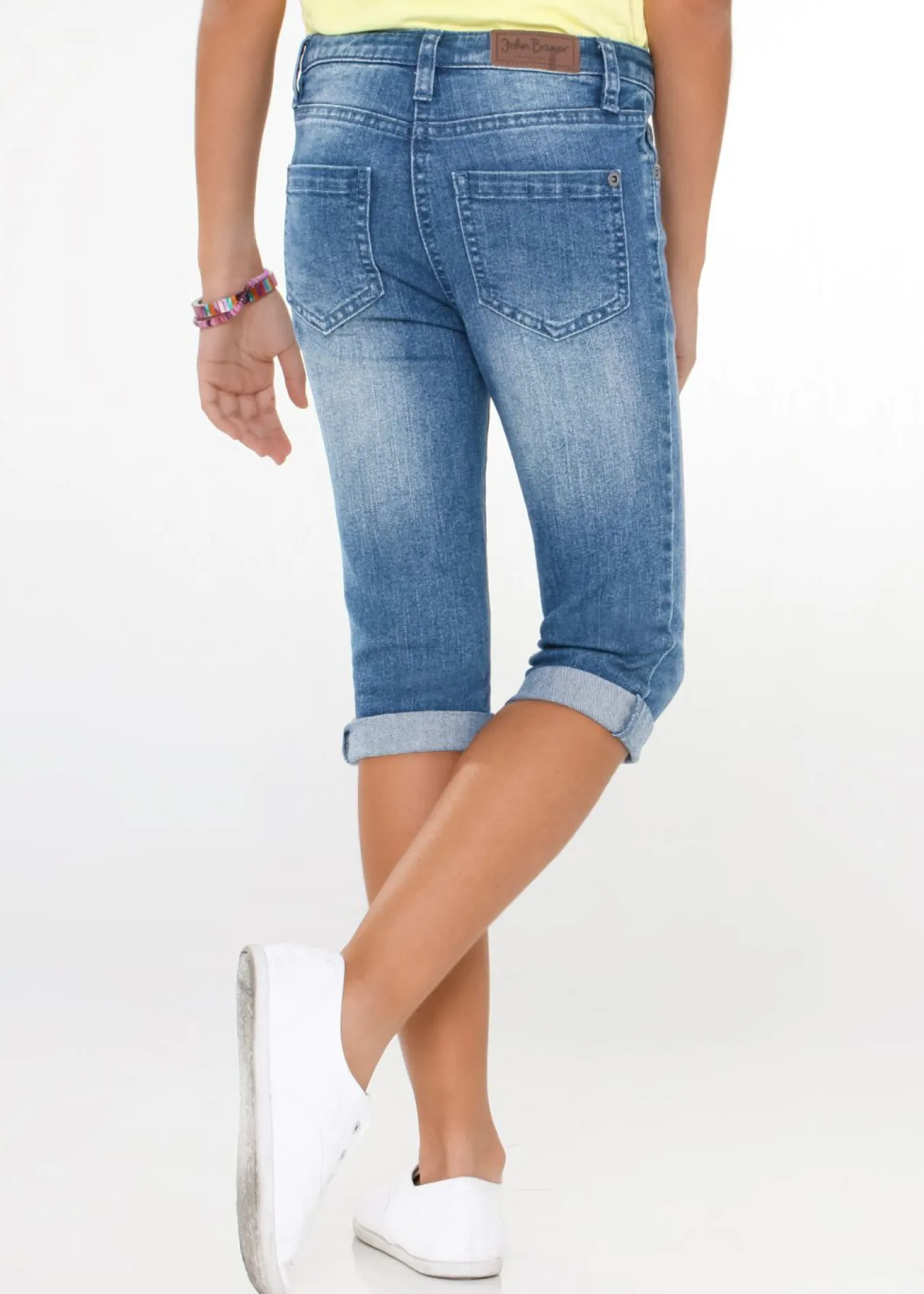 Vaqueros capri, mid waist, con cintura ajustable