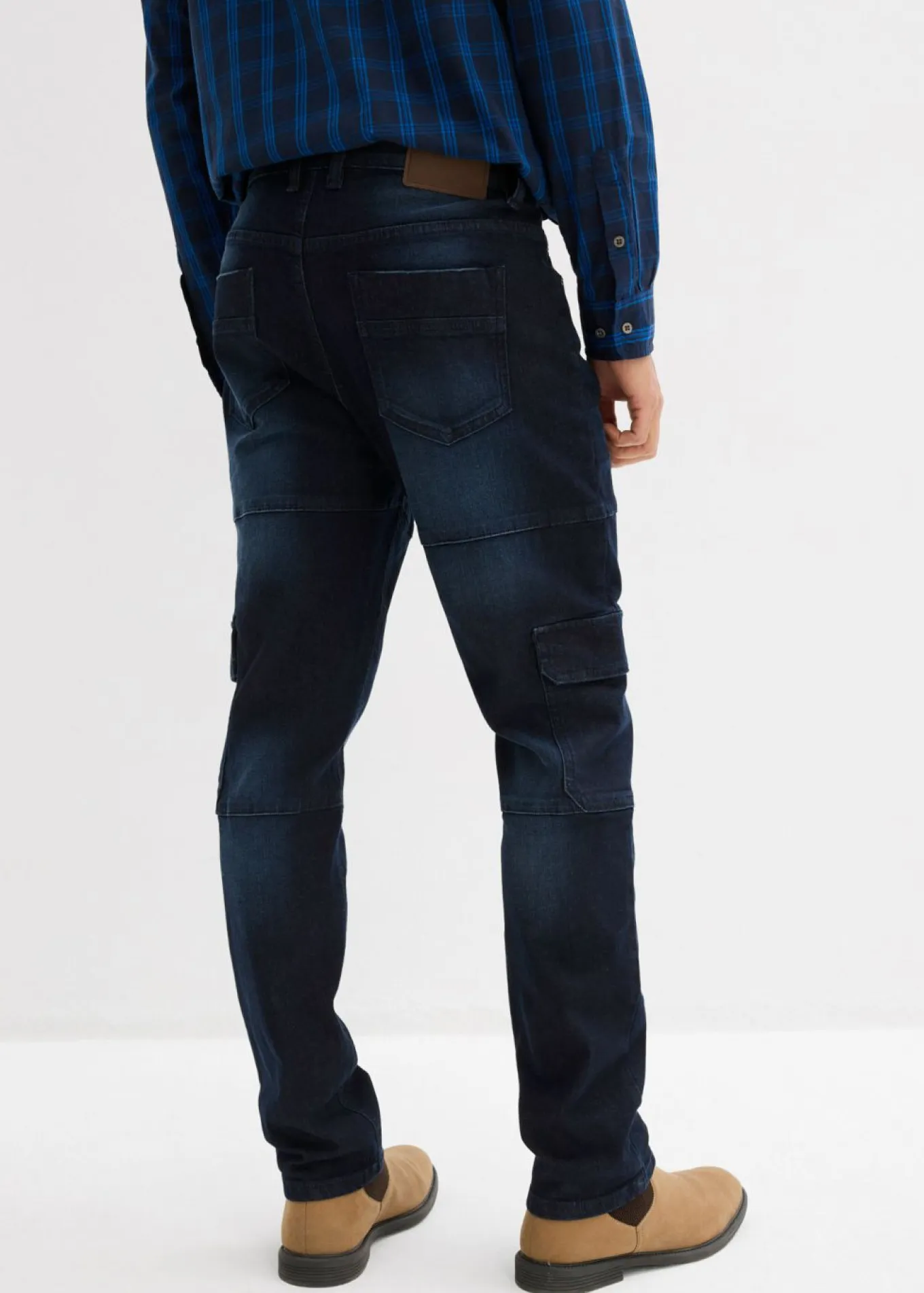 Vaqueros cargo elásticos, slim fit, straight
