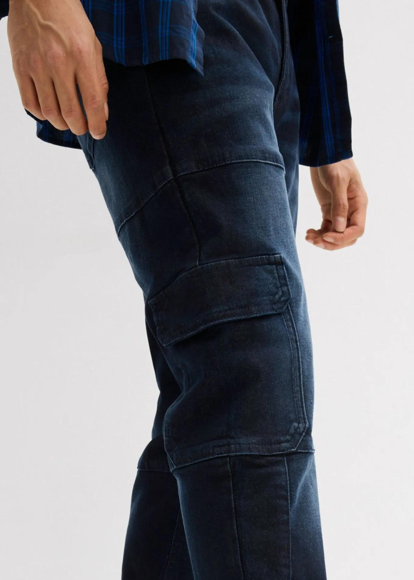 Vaqueros cargo elásticos, slim fit, straight