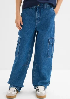 Vaqueros cargo, loose fit, con cintura ajustable, straight