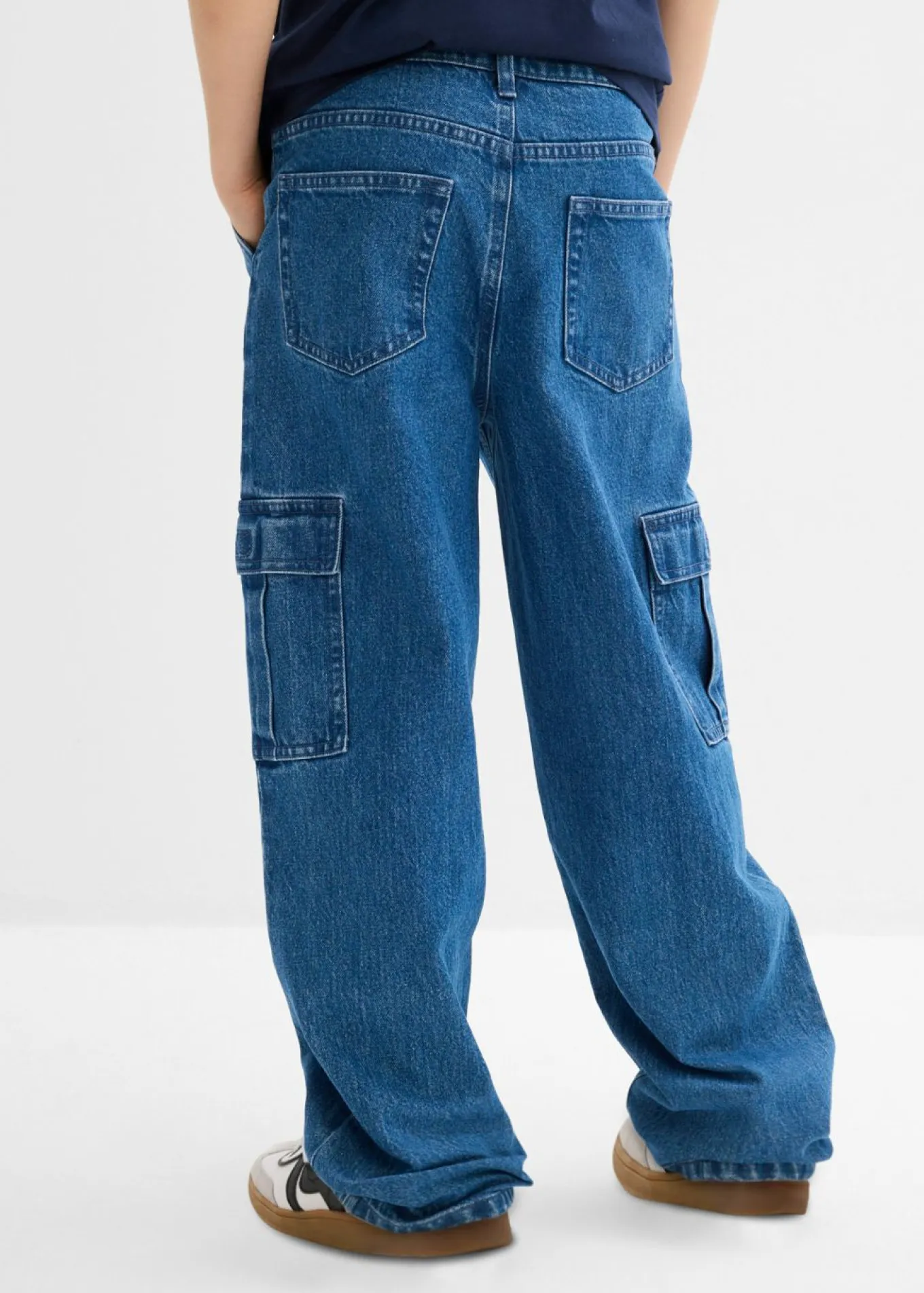 Vaqueros cargo, loose fit, con cintura ajustable, straight