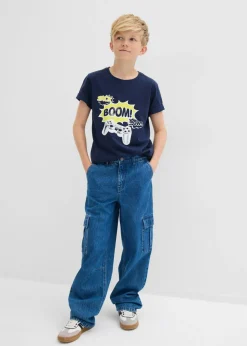 Vaqueros cargo, loose fit, con cintura ajustable, straight