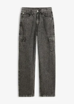 Vaqueros cargo, loose fit, con cintura ajustable, straight