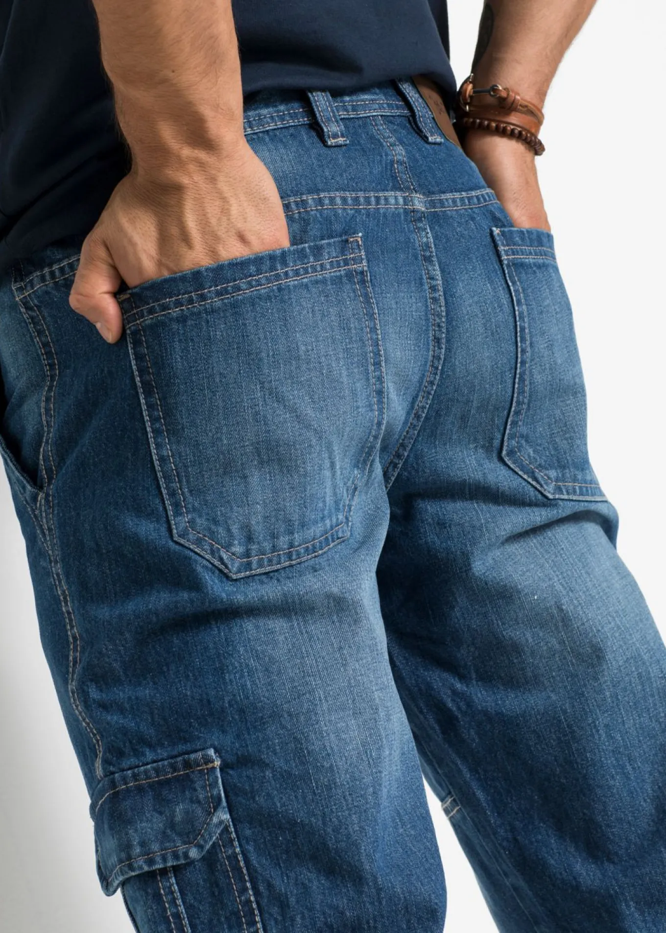 Vaqueros cargo, regular fit, largo 3/4, straight