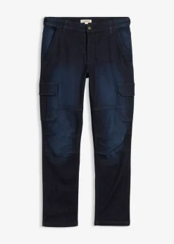 Vaqueros cargo, térmicos, regular fit, con cintura elástica y forro de franela, straight
