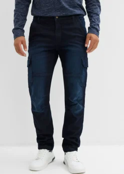 Vaqueros cargo, térmicos, regular fit, con cintura elástica y forro de franela, straight