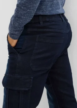 Vaqueros cargo, térmicos, regular fit, con cintura elástica y forro de franela, straight
