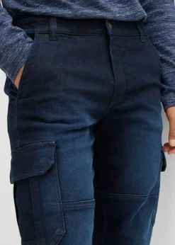 Vaqueros cargo, térmicos, regular fit, con cintura elástica y forro de franela, straight