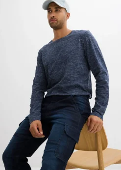 Vaqueros cargo, térmicos, regular fit, con cintura elástica y forro de franela, straight