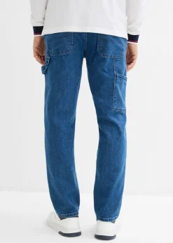 Vaqueros carpenter, relaxed fit, con cintura elástica, straight