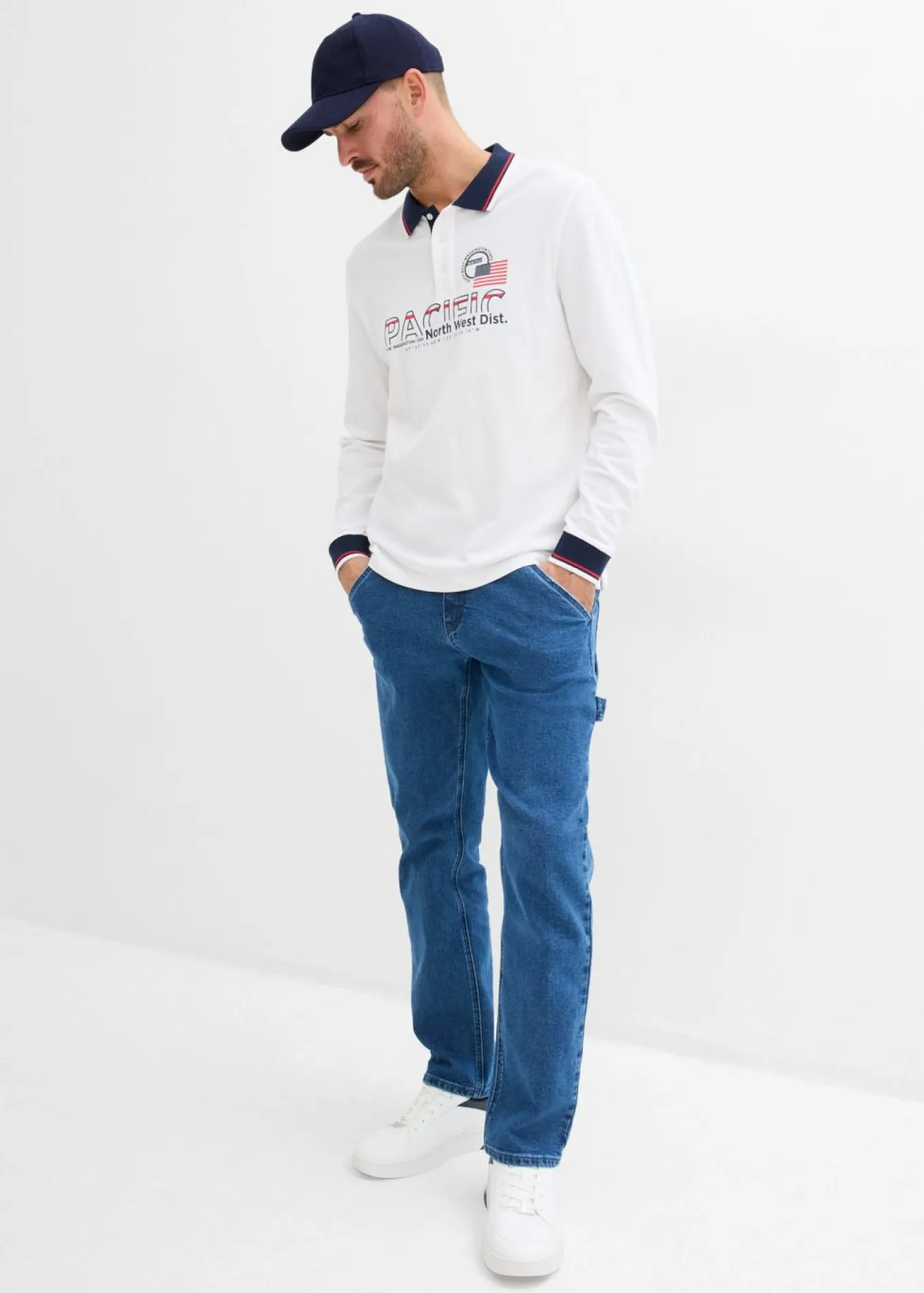 Vaqueros carpenter, relaxed fit, con cintura elástica, straight