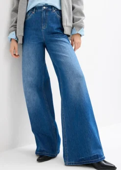 Vaqueros con pernera ancha, high waist, largo completo y cintura cómoda