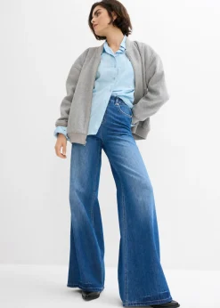 Vaqueros con pernera ancha, high waist, largo completo y cintura cómoda