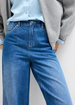 Vaqueros con pernera ancha, high waist, largo completo y cintura cómoda
